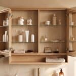 spiegelkast 80 met extra regaal in naturel eiken