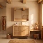 spiegelkast 80 met extra regaal in naturel eiken