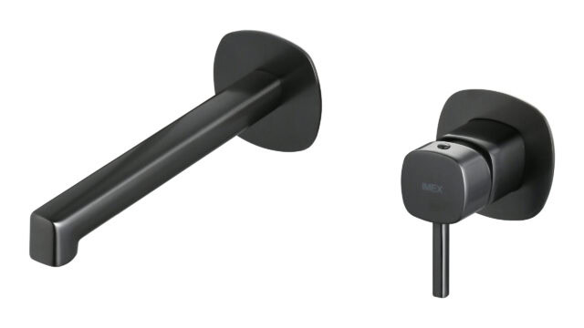 Inbouw muurwastafelkraan in black gun metal met duurzame PVD-coating, geleverd inclusief inbouwdeel. Onderdeel van de Lugano serie, ambachtelijk uit één stuk massief messing vervaardigd en verkrijgbaar in 6 kleuren. Voorzien van 5 jaar garantie.