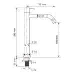 Fonteinkraan Chroom met hendel hoog model