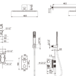 Thermostatische inbouw doucheset in chroom, geleverd als complete set met handdouche en doucheslang, inclusief inbouwdeel. Uitgevoerd met muuraansluiting. Onderdeel van de Genève serie, uitgevoerd in massief messing en verkrijgbaar in 6 kleuren. Voor