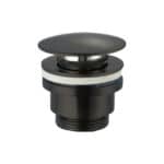 2-hendel inbouw muurwastafelkraan in black gun metal met duurzame PVD-coating, geleverd inclusief inbouwdeel, geleverd als complete set inclusief bijpassende clickwaste. De clickwaste is een handige pop-up afvoer die je eenvoudig opent en sluit door