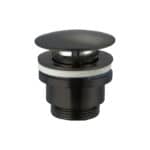 2-hendel inbouw muurwastafelkraan in black gun metal met duurzame PVD-coating, geleverd inclusief inbouwdeel, geleverd als complete set inclusief bijpassende clickwaste. De clickwaste is een handige pop-up afvoer die je eenvoudig opent en sluit door